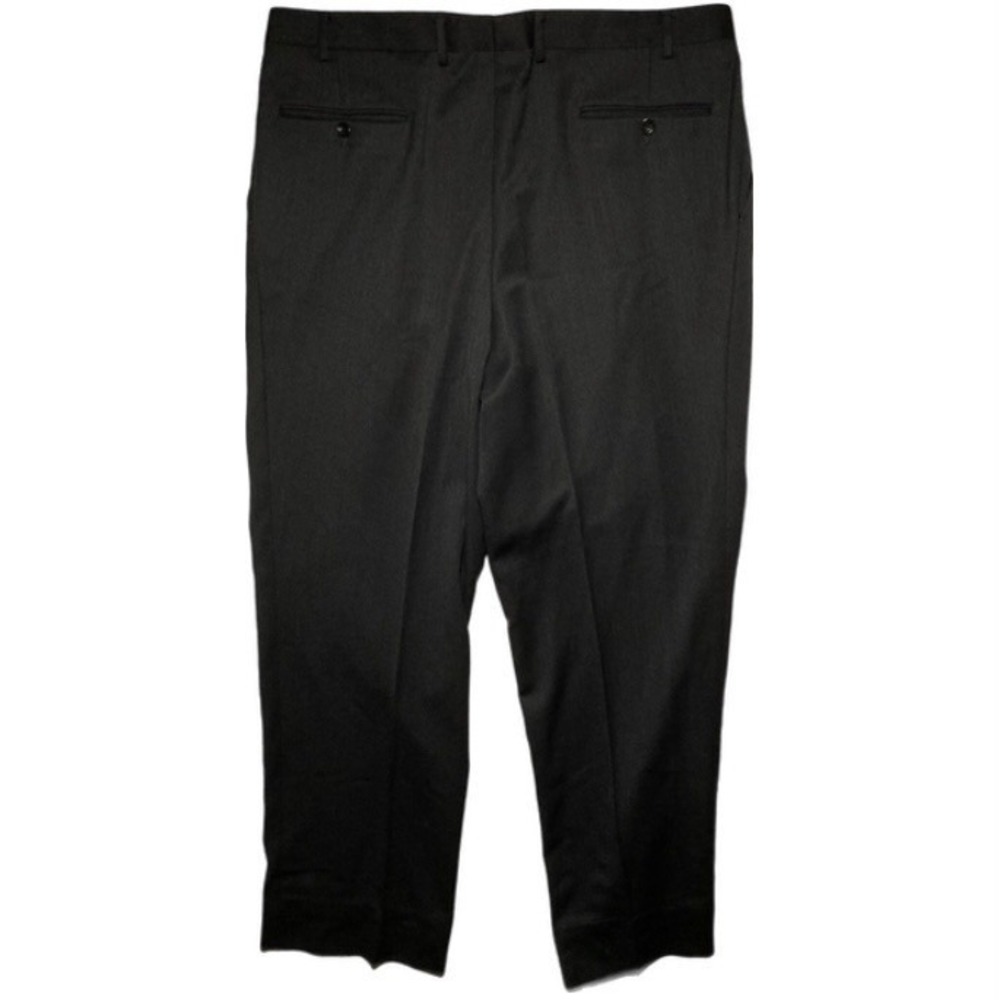 Canali Pants Mens XL 38x31 100% Wool Formal Business Charcoal Gray Pleated Front - Picture 2 of 9